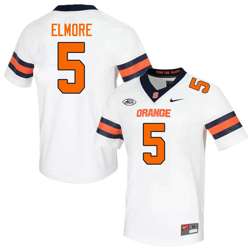 Syracuse Orange #5 Chris Elmore College Football Jerseys Stitched-White